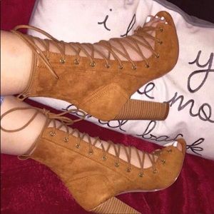 Brown booties only used once